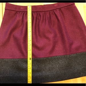 J-Crew Burgundy/maroon & Grey wool skirt, size 10